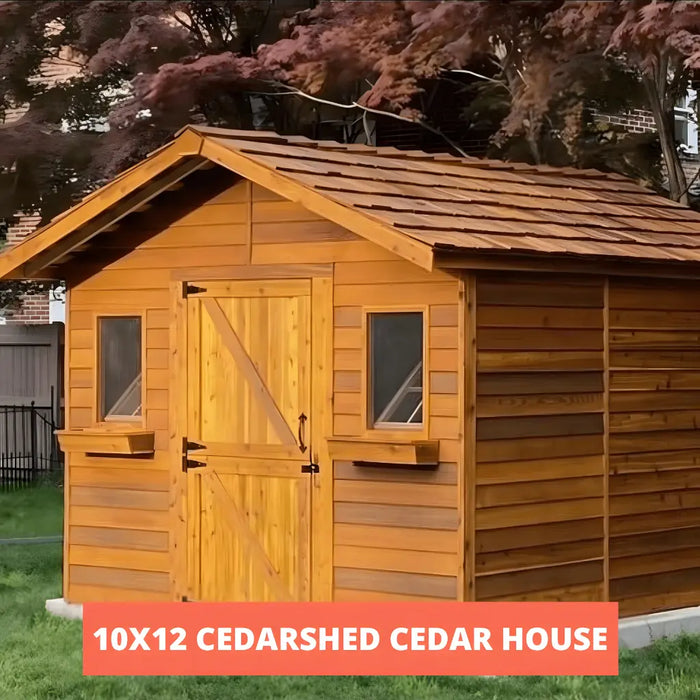 Cedarshed - Cedar House Storage Shed - Unstained