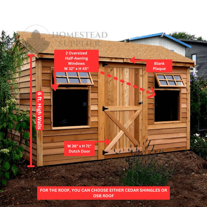 Cedarshed - Haida Cabin & Storage Shed - Parts Labeled