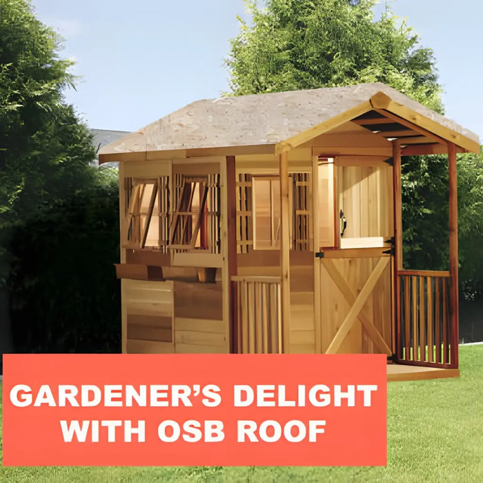 Cedarshed - Gardener's Delight Gable Porch Storage Shed - with OSB Roof