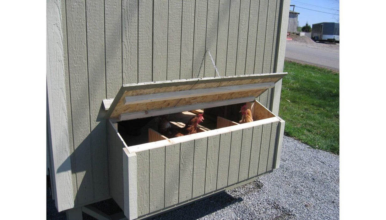 4x6 or 6x8 Colonial Gable Chicken Coop Kit - Side View