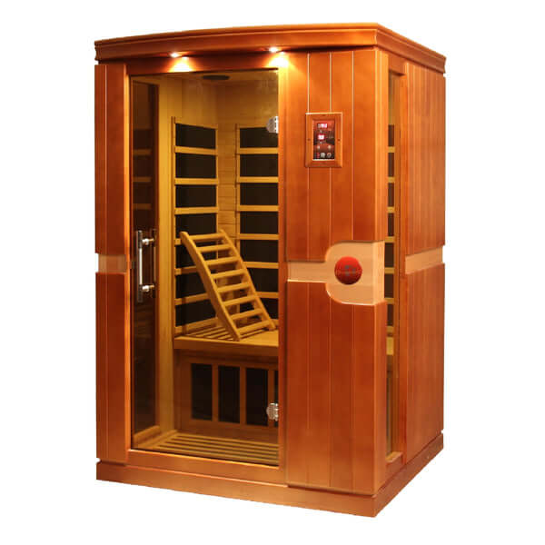 Golden Designs Dynamic Venice 2-person Infrared Sauna with Low EMF in Canadian Hemlock - Side View