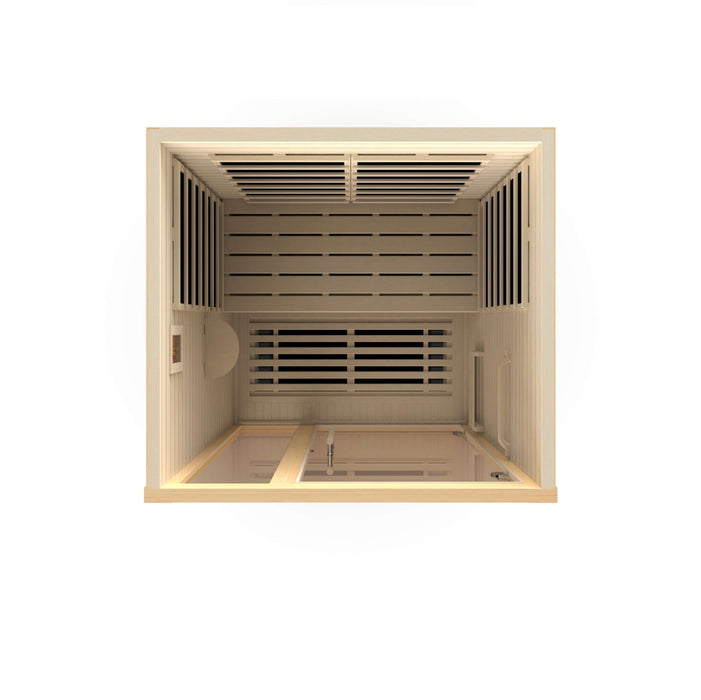 Golden Designs Dynamic Llumeneres 2-person Infrared Sauna with Ultra Low EMF in Canadian Hemlock - Top View