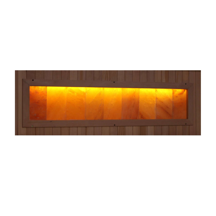 Golden Designs 1-person Full Spectrum Infrared Sauna with Near Zero EMF with Himalayan Salt Bar in Canadian Hemlock - Himalayan Salt Bar
