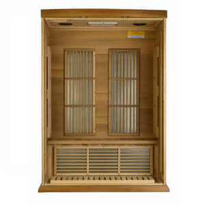 Golden Designs Maxxus 2-Person Infrared Sauna with Near Zero EMF in Canadian Red Cedar - Inside View