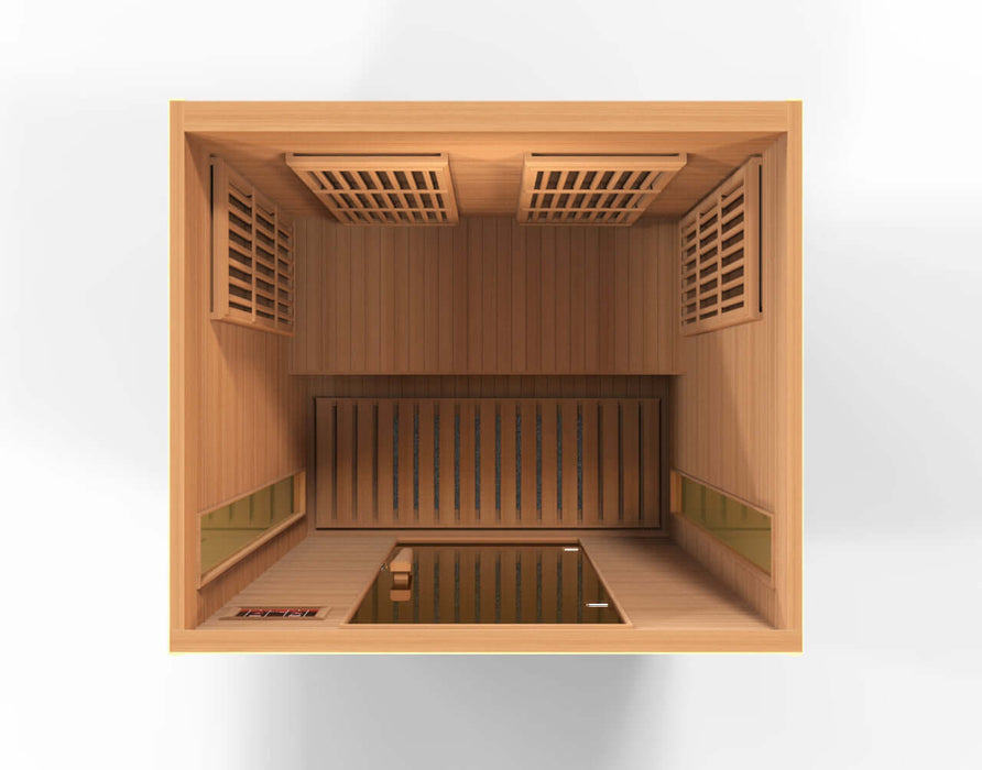 Golden Designs Maxxus 2-Person FAR Infrared Sauna with Low EMF in Canadian Red Cedar