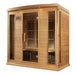 Golden Designs Maxxus Corner 4-Person Infrared Sauna with Near Zero EMF in Canadian Red Cedar - Side View