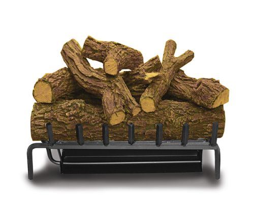 Master Flame Single Burner Pan Natural Gas with Red Oak Log Set - Logs
