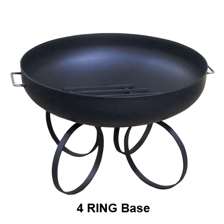 Round-Fire-Pit-Bowl-With-Ring-Base-and-Grate-with-Carbon-Steel-Dome-Screen-Main