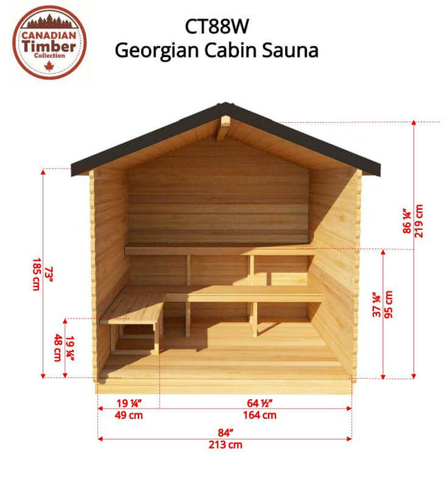 Dundalk Canadian Timber Georgian Cabin Sauna Specs Inside