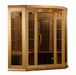 Golden Designs Maxxus Corner 3-Person Infrared Sauna with Near Zero EMF in Canadian Red Cedar - Full View