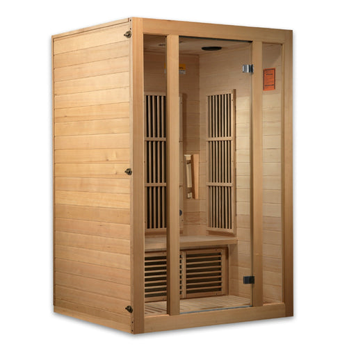 Golden Designs - Maxxus Seattle 2-Person FAR Infrared Sauna with Low EMF in Canadian Hemlock - Full View