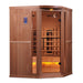 Golden Designs - Reserve Edition 3-Person Corner Full Spectrum Infrared Sauna with Near Zero EMF with Himalayan Salt Bar - Fully Assembled