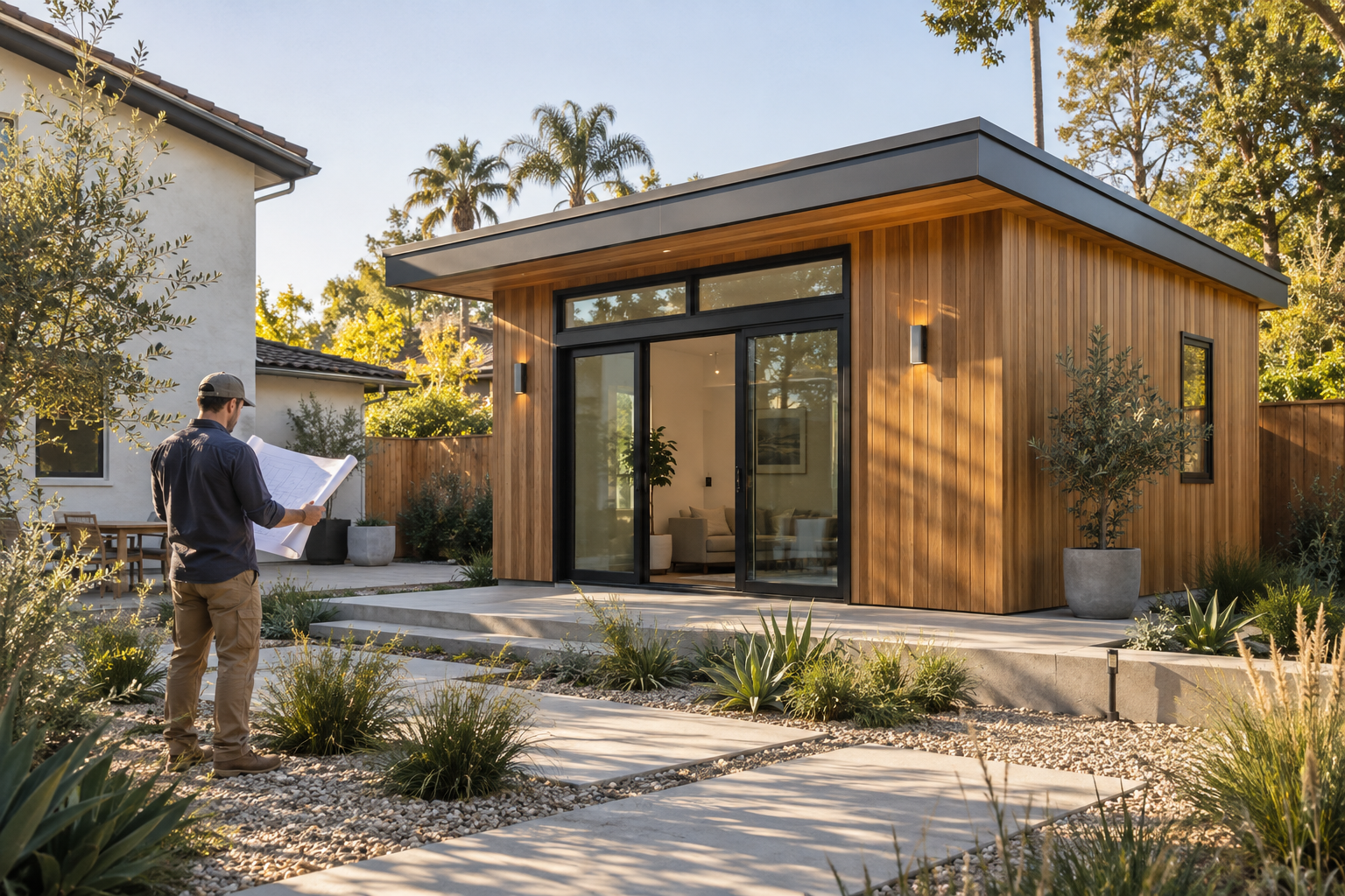 Modern California backyard ADU reviewed by a builder