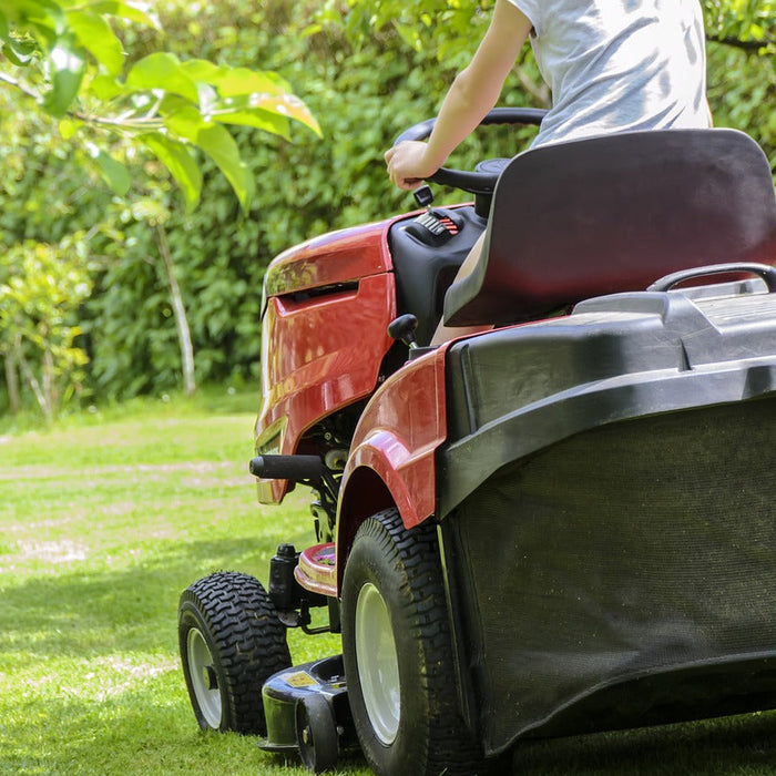 what size shed for riding lawn mower