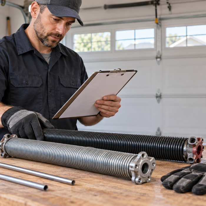 Garage door springs and repair estimate inspection