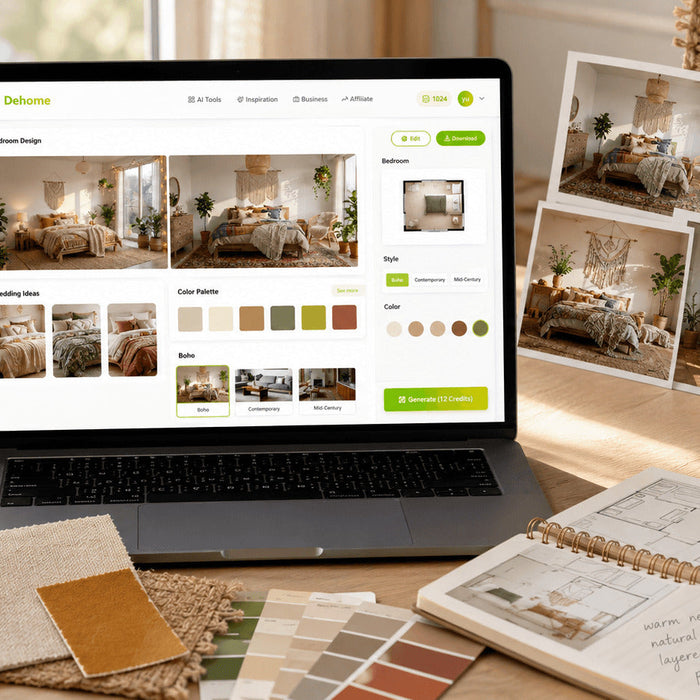 Home design workspace showing a bedroom renovation concept