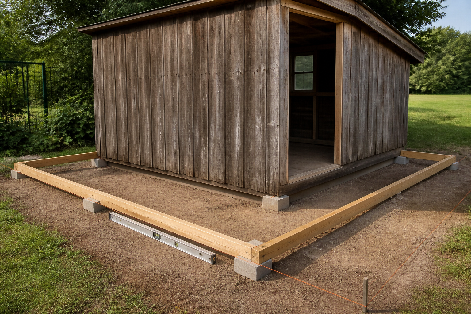 how to square a shed