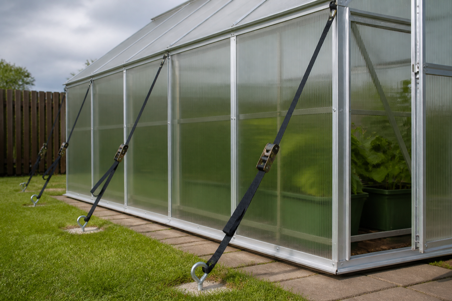 how to secure a greenhouse from wind