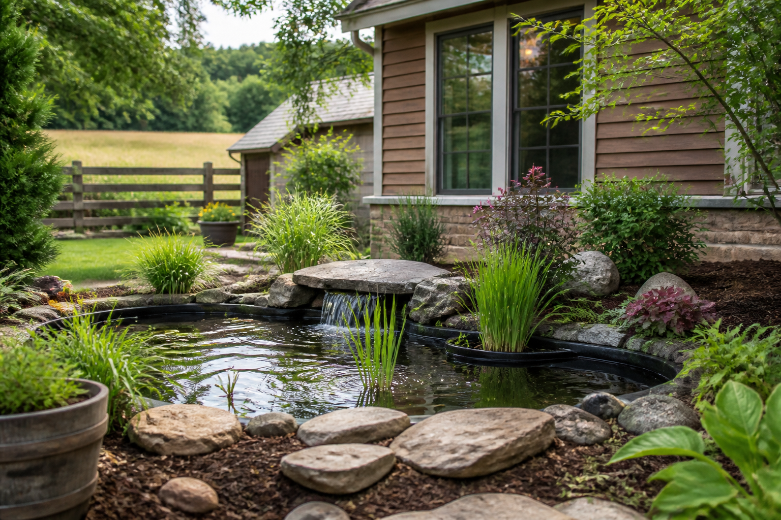 how pond kits simplify backyard water feature installation