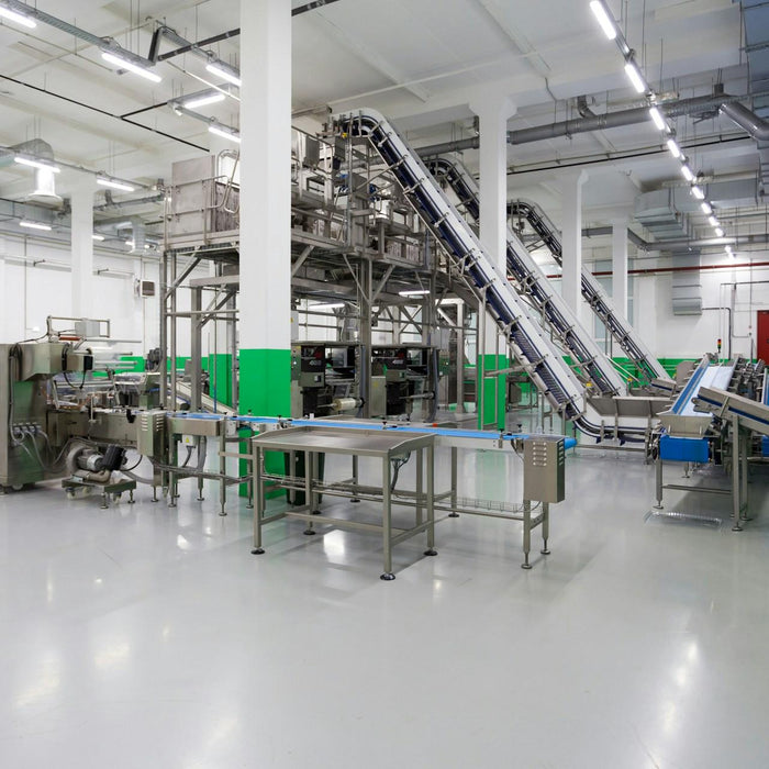 Clean food production facility illustrating batch testing and quality control