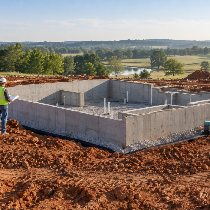 Home foundation construction on Missouri clay soil