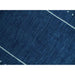 Close view of the blue field meeting the pale inner line and patterned border