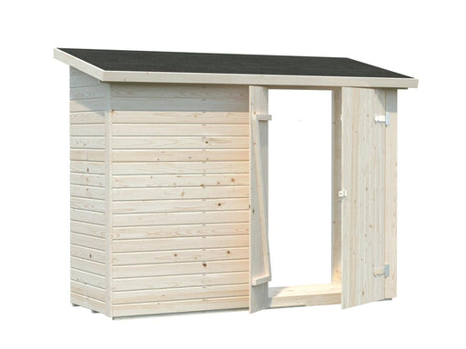 Palmako Leif 8x3 lean-to shed kit in natural untreated wood