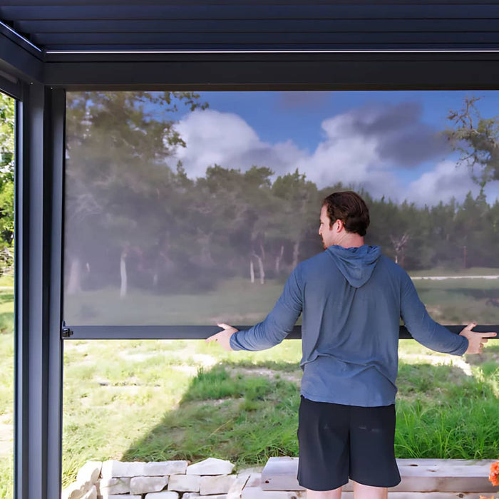 Bon Pergola - 10x10 Aluminum Pergola Freestanding Dark Gray- Assemble