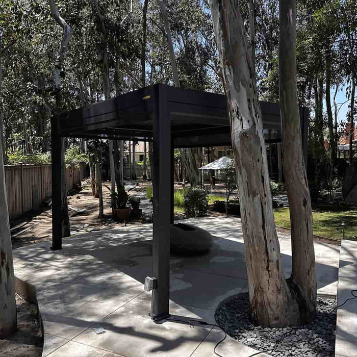 Bon Pergola - 10x10 Aluminum Pergola Freestanding - Dark Gray - Display