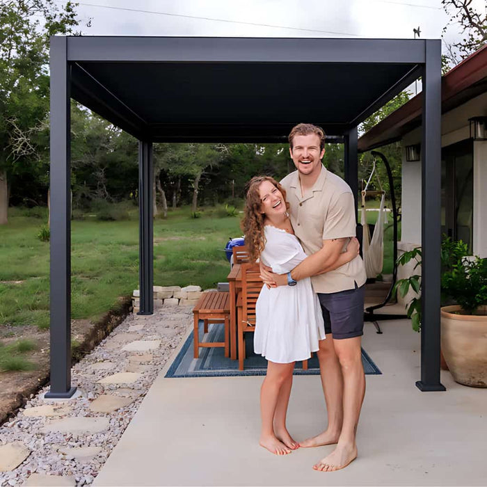 pergola tenten Bon Pergola 10x10 Villa Pergola with Motorized Louver and Edge Lighting