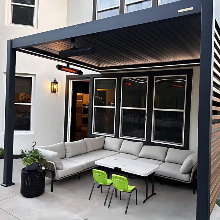 Bon Pergola - 10x10 Aluminum Pergola Freestanding - Style in Dark Gray
