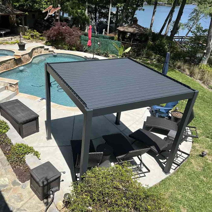 pergola tenten Bon Pergola 10x10 Villa Pergola with Motorized Louver and Edge Lighting