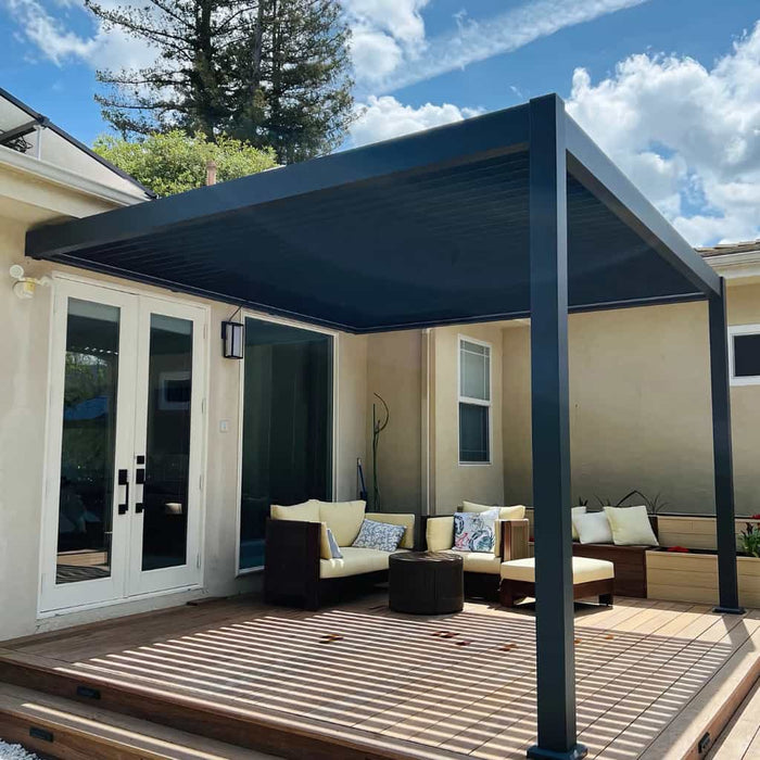 Bon Pergola - 10x10 Pergola Wall Mount - Dark - View