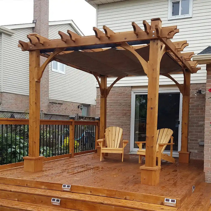 Outdoor Living Today - 10×10 Pergola with Retractable Canopy - Full View