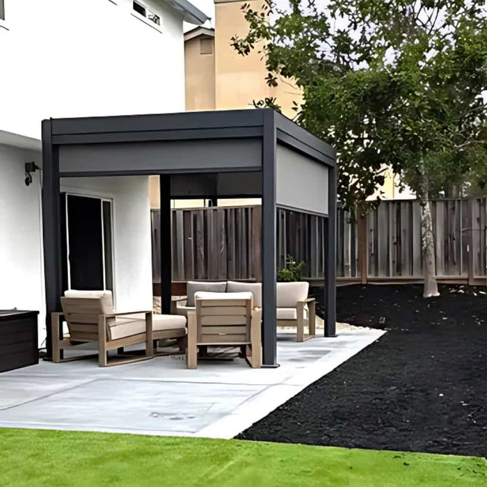 Bon Pergola - 10x10 Villa Aluminum Pergola - Freestanding - Dark Gray