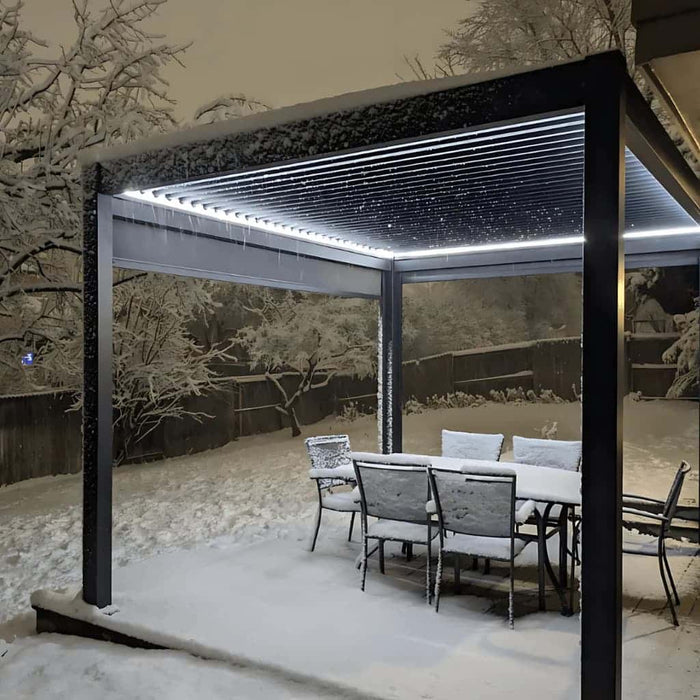 Bon Pergola - 10x10 Villa Aluminum Pergola Freestanding - Led Lighting