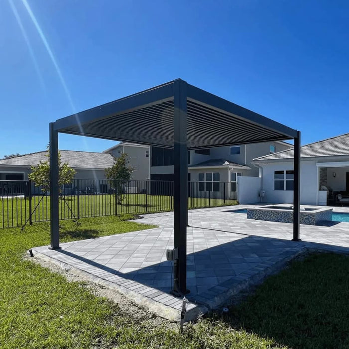 Bon Pergola - 10x10 Villa Aluminum Pergola Freestanding Main - Dark Gray