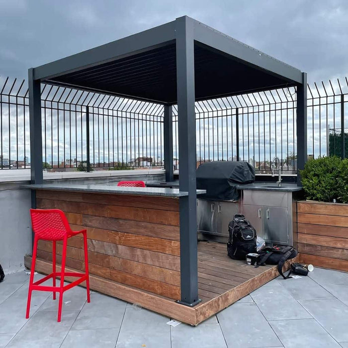 Bon Pergola - 10x10 Villa Aluminum Pergola Freestanding - Rooftop