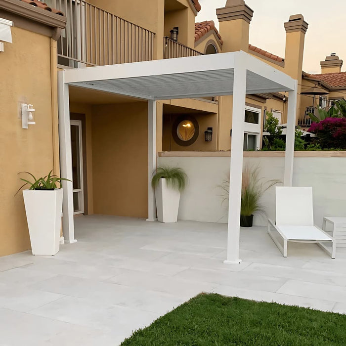 Bon Pergola 10x10 Villa Aluminum Pergola Freestanding - White