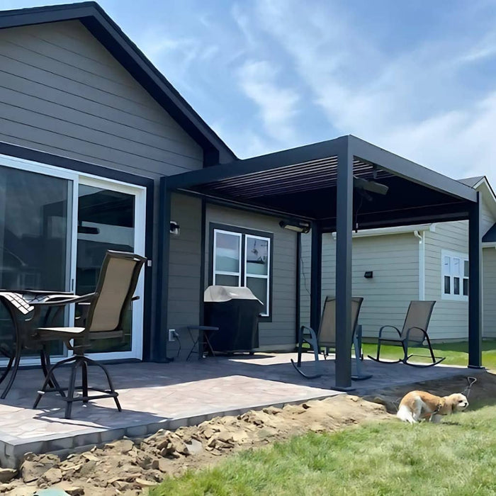 Bon Pergola - 10x10 Villa Pergola Freestanding - Dark Gray