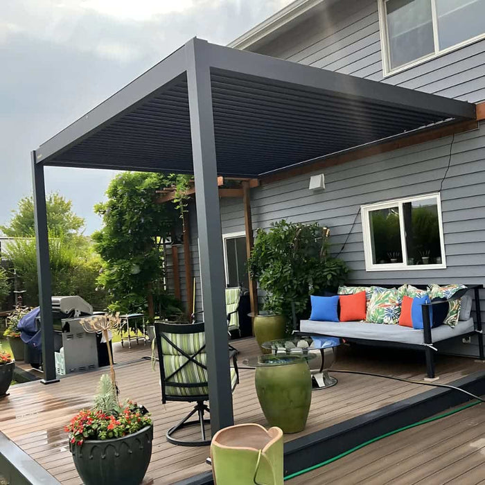 Bon Pergola - 10x10 Villa Pergola Wall Mount - Front