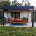Bon Pergola - 10x13 Aluminum Pergola Freestanding - Dark Gray - Outdoor with Furniture