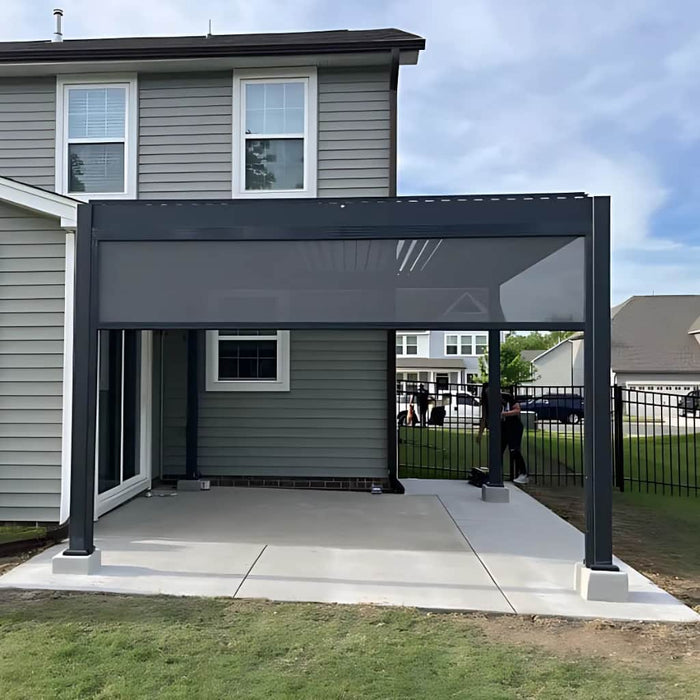 Bon Pergola - 10x13 Aluminum Pergola Freestanding - Gray - Front