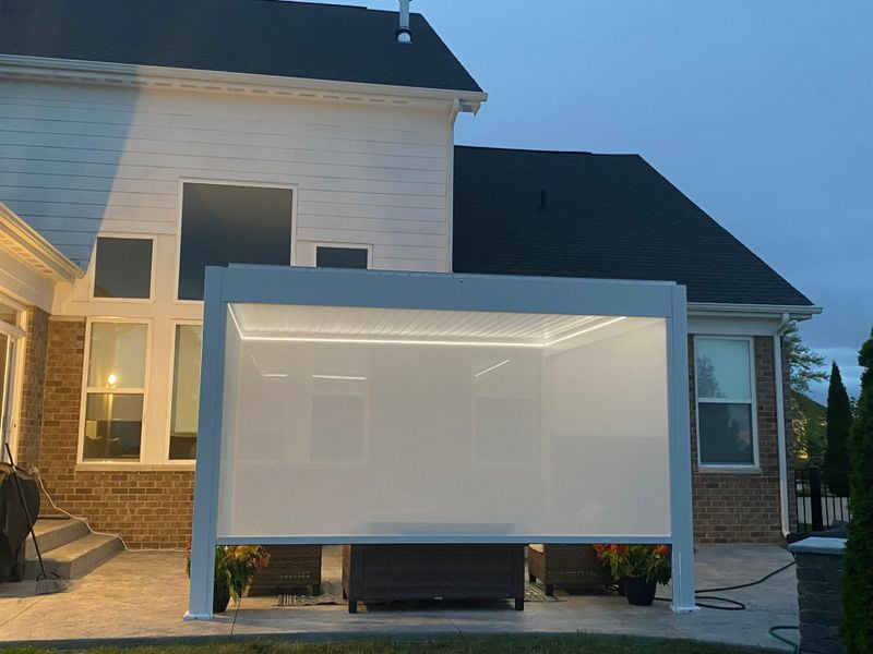 Bon Pergola - 10x13 Aluminum Pergola Freestanding - White - With Screen