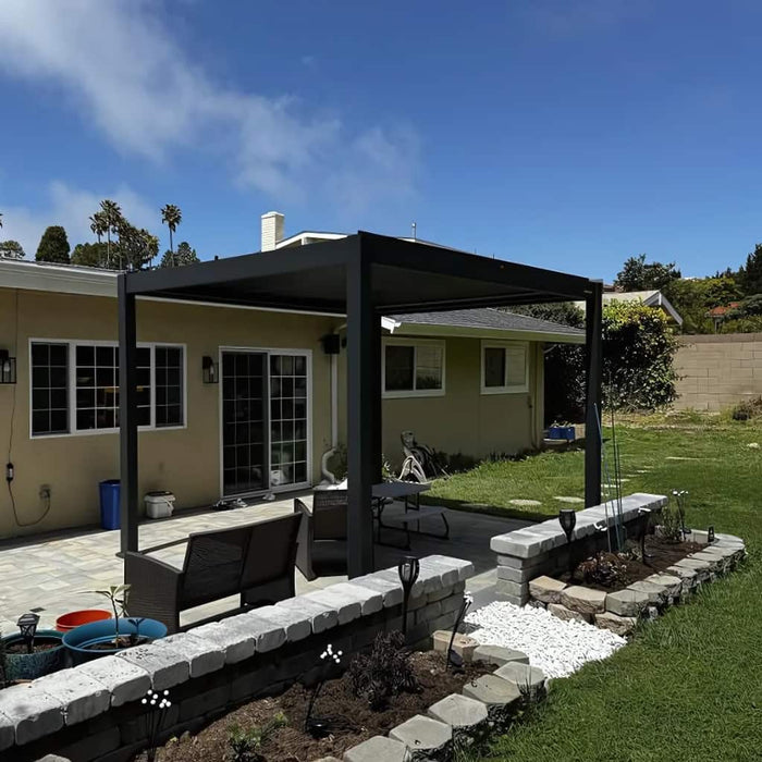 Bon Pergola - 10x13 Pergola Freestanding Dark Gray - Outdoor