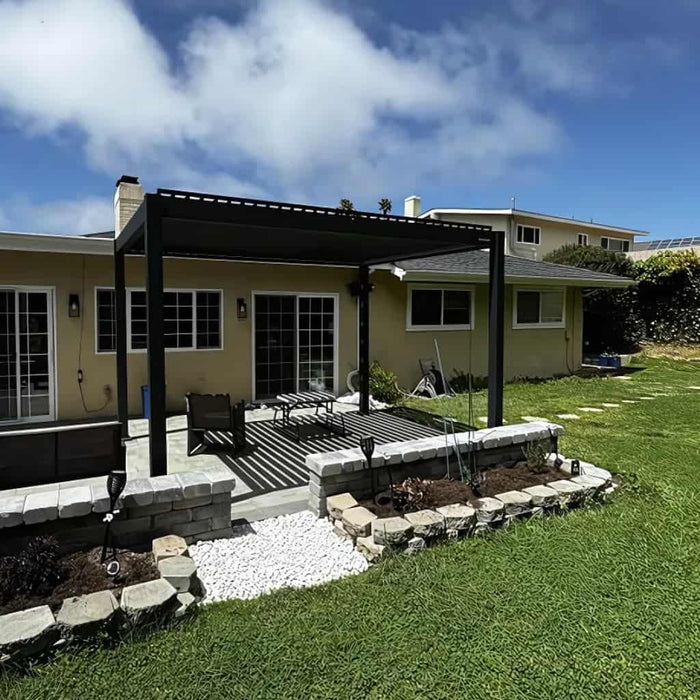 Bon Pergola - 10x13- Pergola Freestanding - Dark Gray - Garden View