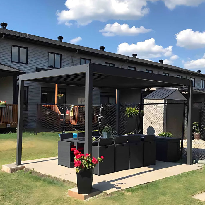Bon Pergola - 10x13 Villa Aluminum Pergola Freestanding - Display Overall 