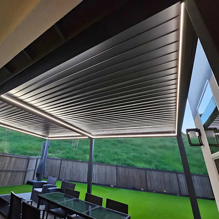 Bon Pergola - 10x13 Villa Aluminum Pergola Freestanding - Led Lighting