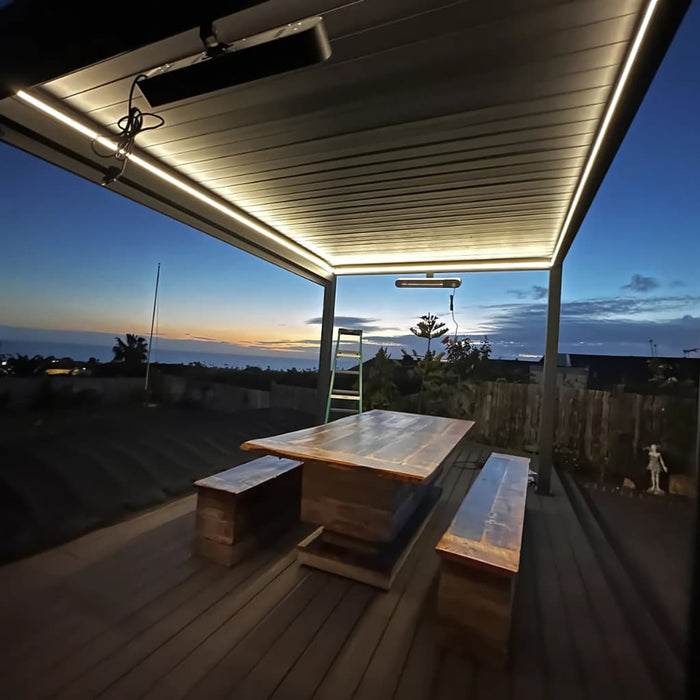 Bon Pergola - 10x13 Villa Aluminum Pergola Freestanding - Lighting