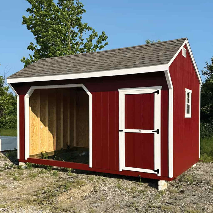 Little Cottage Company - 10x16 Value Animal Run-In Shelter with Tack Room -  View